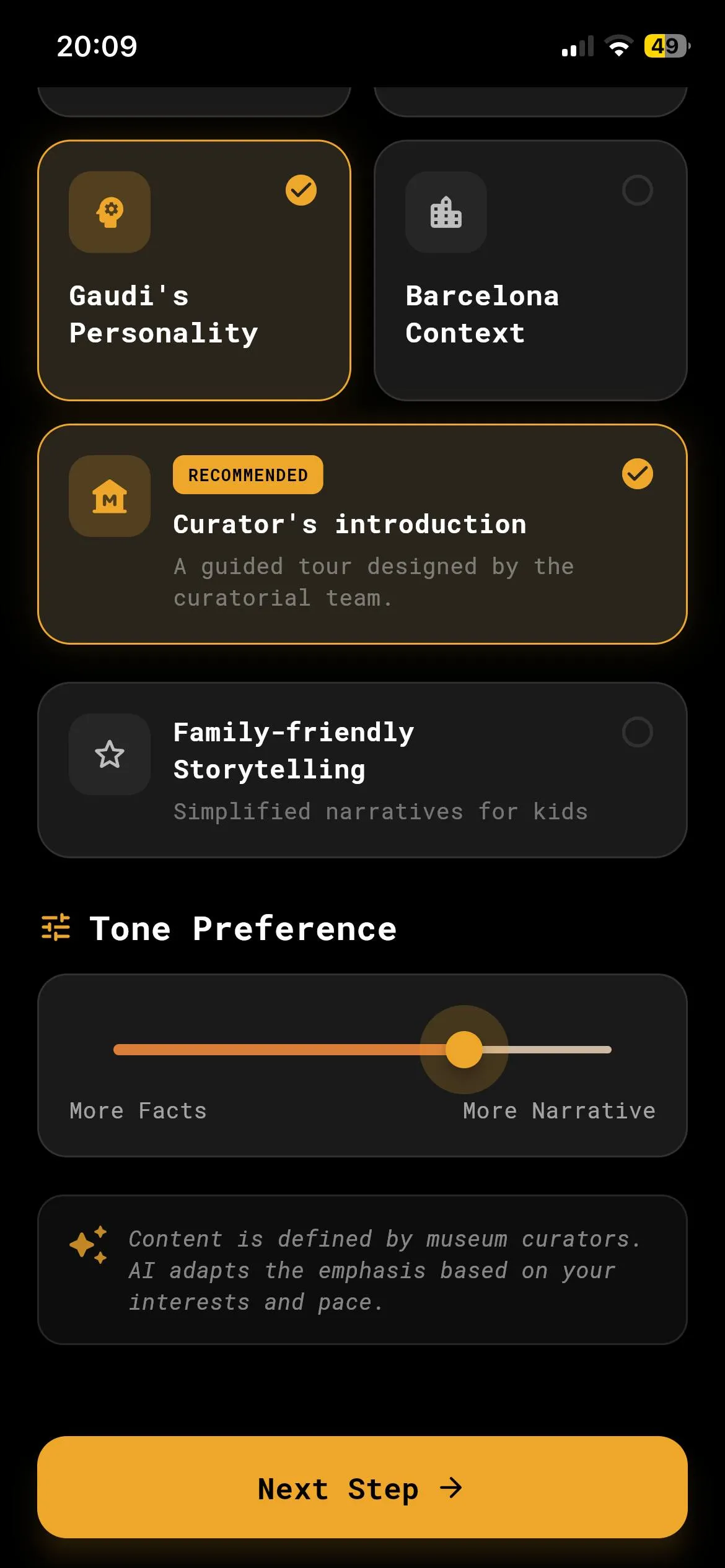 MuseMind visitor experience - step 5
